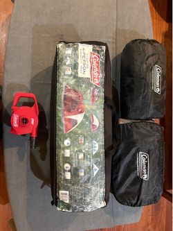 Coleman 4-Person Tent, Air Mattresses & Quick Pump