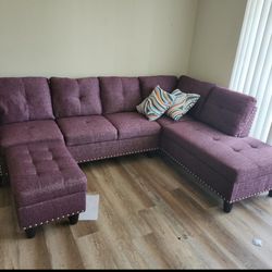New Sectional Couch With Storage Ottoman Available 