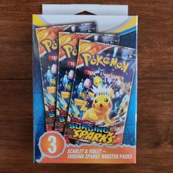 Pokemon Surging Sparks 3 Pack Hanger Box