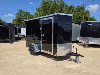 2027 New 5x10 SA Semi-Screwless Enclosed Trailer | Spoiler Package | .08 Polycor | Dexter Axle | 1239 (BLACK)