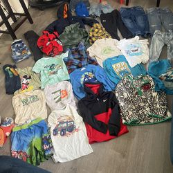 Boy Clothes Size 6-7 3 sweaters 1 jacket 5 pants 6 shorts 12 shirts 1 robe everything for 40.00