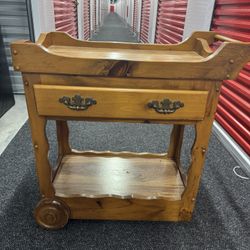 Vintage Wooden Serving Cart 
