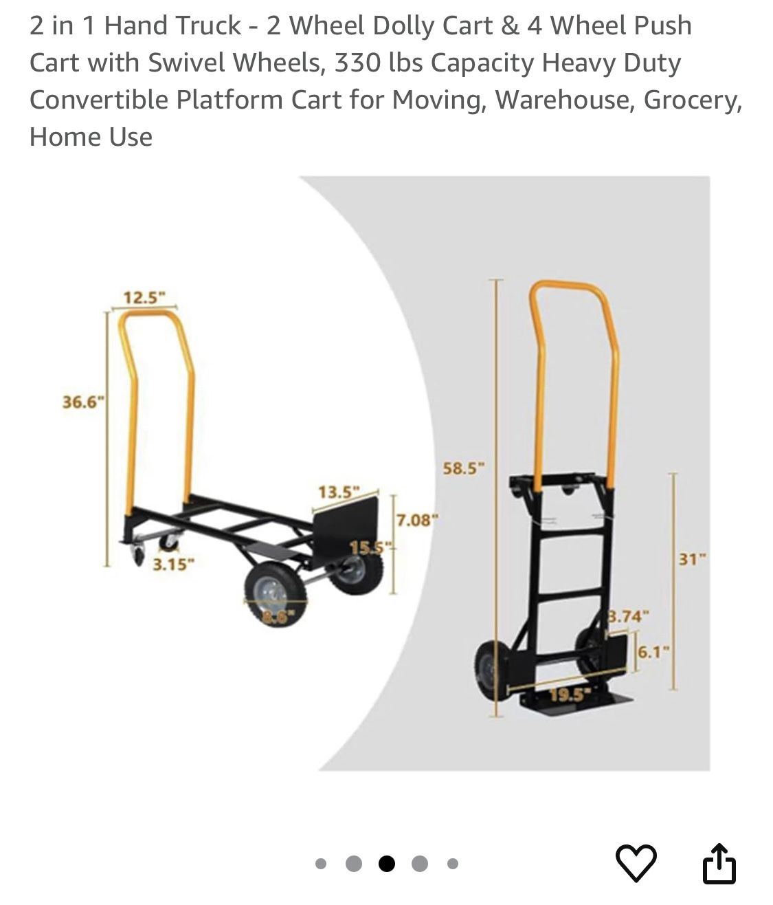 2- Way Hand Truck.  New.    Assembled 