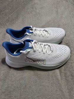 Brand new Hoka One One Mach 6 running/training gym Men's shoes white blue
