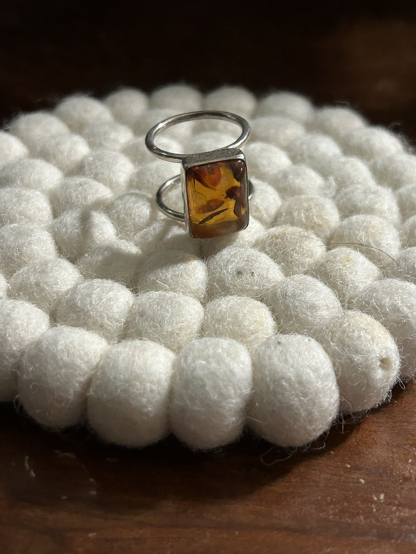 Double Stack Amber Ring