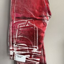 Fashion Streetwear Red Jeans 