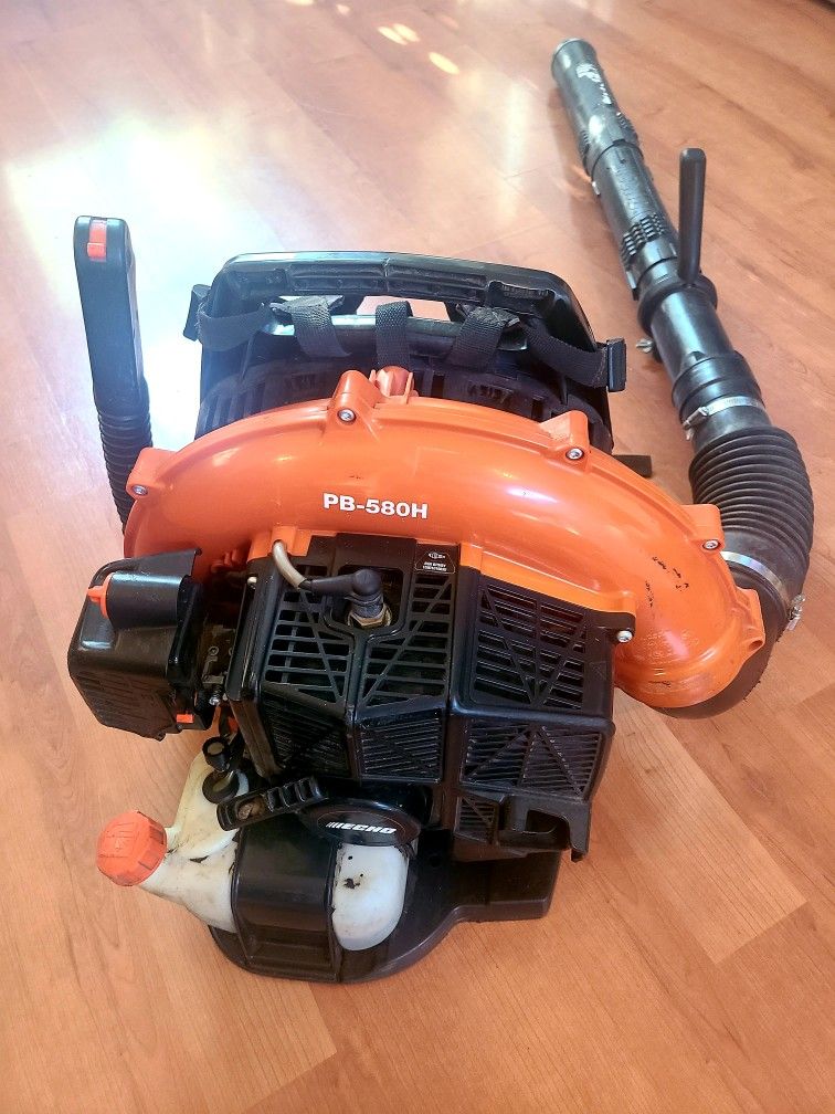 ~COMMERCIAL BACKPACK ECHO GAS LEAF BLOWER IN EXCELLENT WORKING CONDITION TURNS ON FIRST PULL~