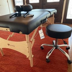 Therapist’s Choice: EarthLite Harmony DX Black Foldable/Portable Massage Table Black 35” X 73” Adjustable hight 23” X 33”
