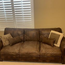 Brown Leather Couch