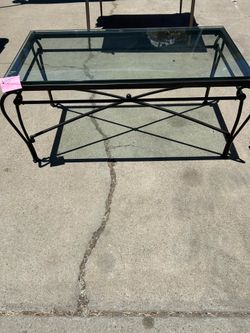 Glass/iron coffee table