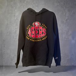 49ers black hoodie large