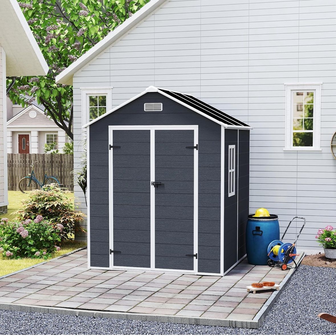 6X6 FT Resin Outdoor Storage Shed