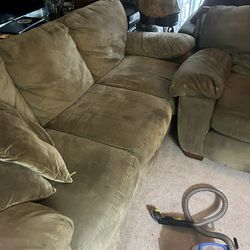 Suede Couch And Love Seat