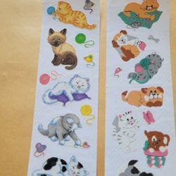 Vintage Stickers Cats And Dogs