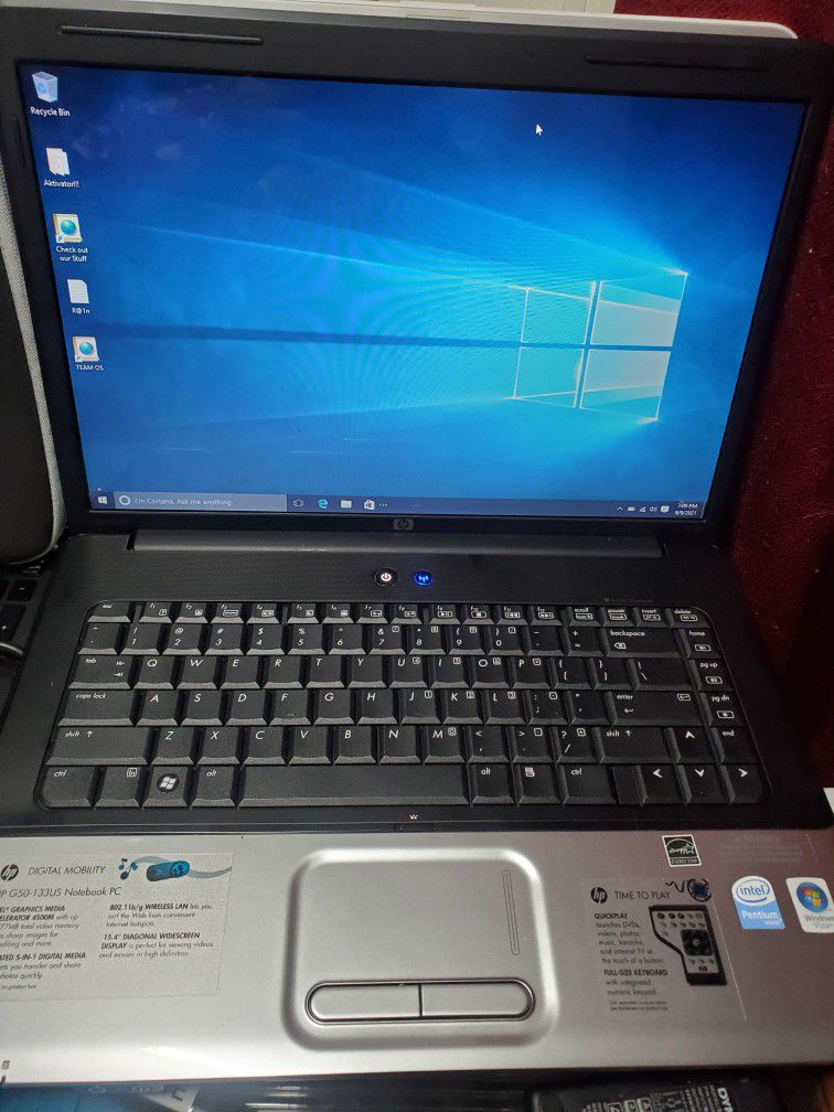  Hp G50-133US Notebook  PC +  Laptop Case 
 (Windows  10 Pro)