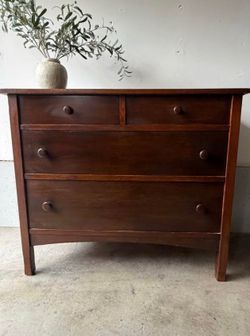 Vintage Wood Dresser with Dovetail Drawers