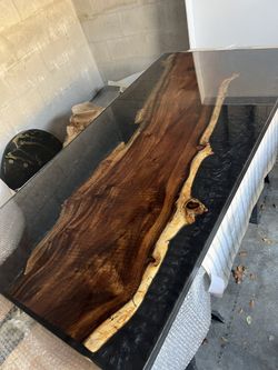 Mesa De Comedor Moderna Con Madera Solida De Acacia Encapsulada