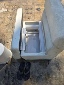Boat seat W/ plastic storage under cushion