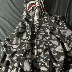 Double hooded bape hoodie size M