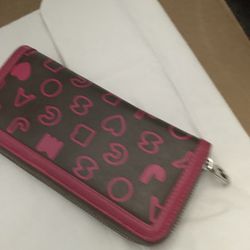 Authentic Wallet Marc Jacobs Pink And Brown Leather 