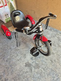 Schwinn Roadster Retro Tricycle – Red & Black, Real Wood Deck, Classic Style