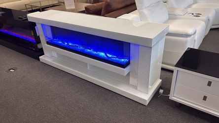 Modern led fireplace console