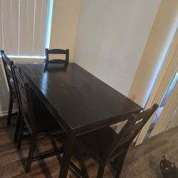 Dinning Tabe, 4 Chairs And Tv Stand With Glass Shelves 