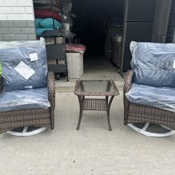 Patio Chairs With Table 3 Pieces