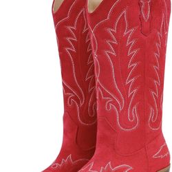Size 10 KaroNairy Faux Suede Cowboy Boots NEW