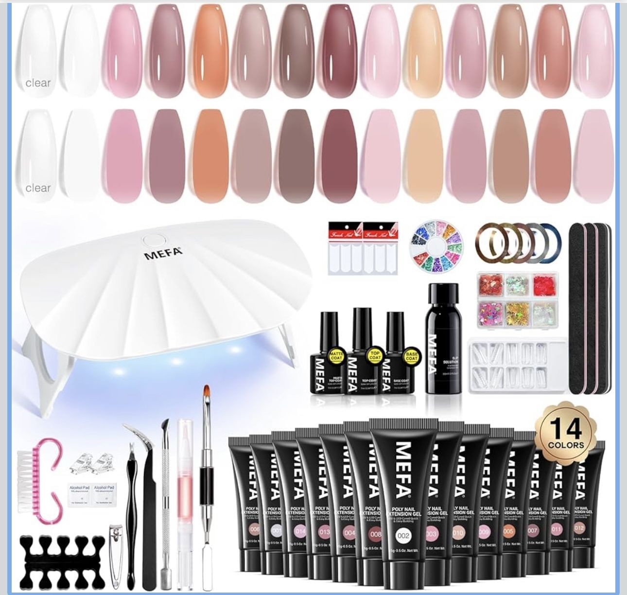 42 Pcs Poly Extension Gel Nail Kit