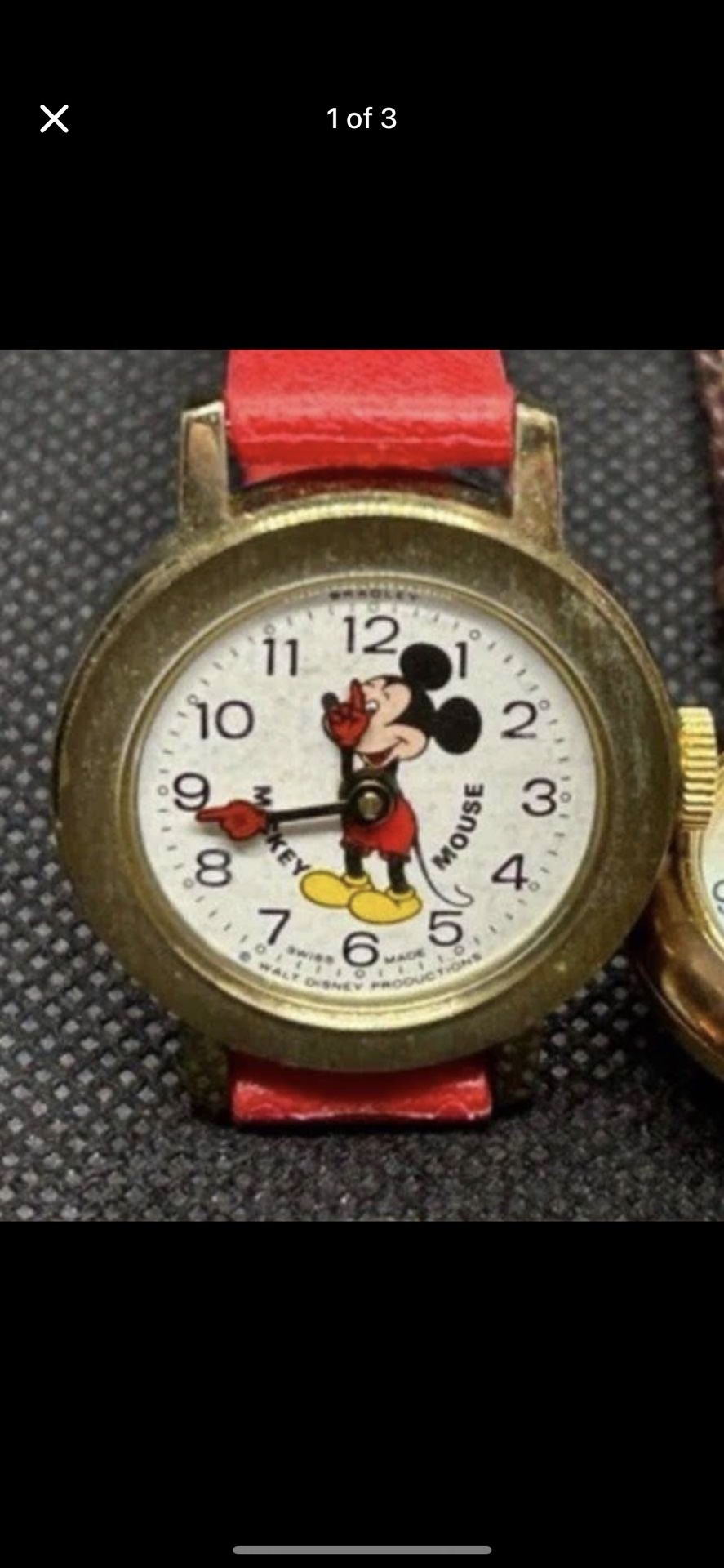 🐭🐭Rare Vintage Bradley Time Division Mickey Mouse Mechanical Watch SWISS 70s🐭