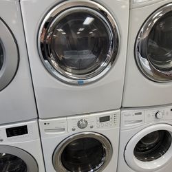 LG Front Loading Washer And Stackable Gas Dryer Set 