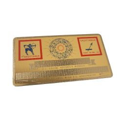 60s Vintage Birth Sign Constellation Zodiak Brass Metal Social Security Card Engravable Card