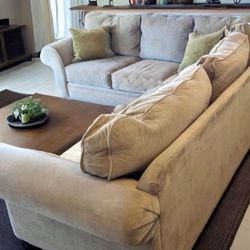 Beige Custom Chenille 112" by 98" 2pc Sectional Sofa from Macy's Home