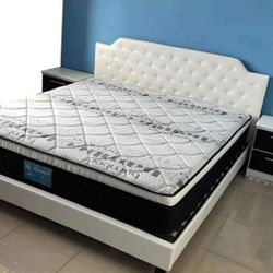 Bed Frame White King Size New (Mattress Sale For Separated )