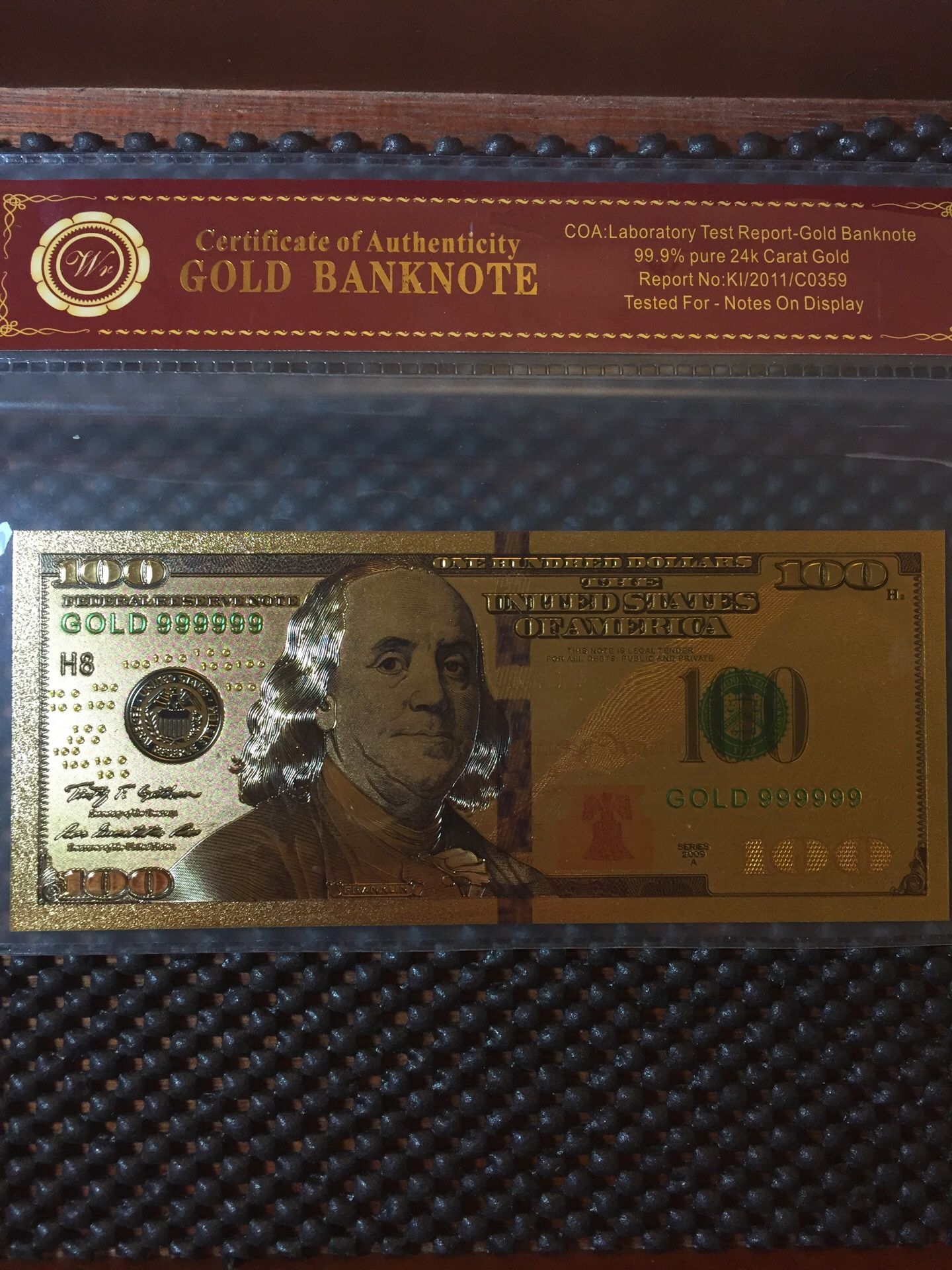 WR Gold BankNote $100