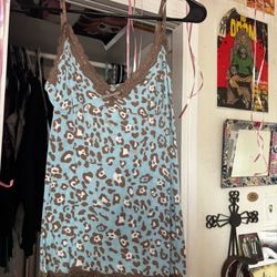 blue and browns tank top 