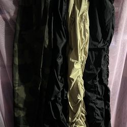 3 Parachute Pants And 1 Skirt