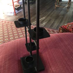 I wrought Iron Tea Light And Wide Candle Holder Preowned Contemporary Design  8 1/2”  By  19 1/2”