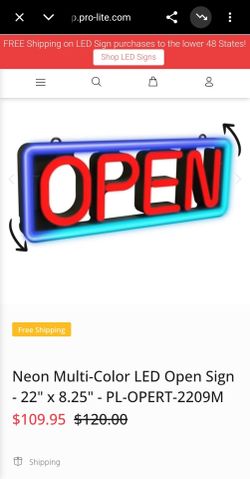 Neon Multi-Color LED Open Sign - 22" x 8.25" - PL-OPERT-2209M