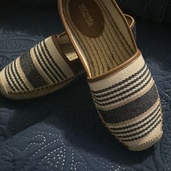 Michael Kors, Walking Shoes, Blue, Beige, And White