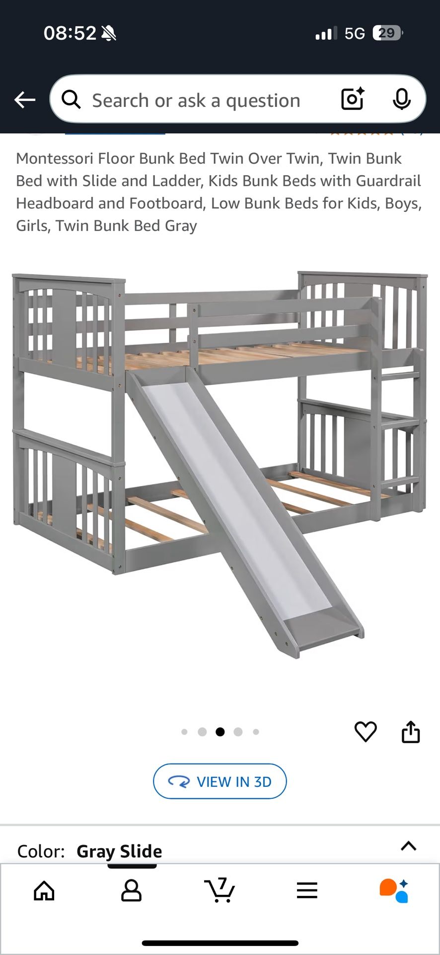 Full over full bunk bed