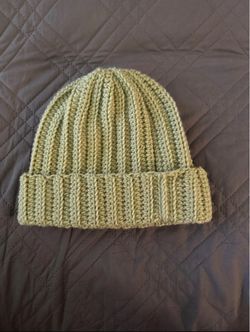 Light Green Adult Crochet Beanie