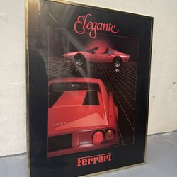 1984 Vintage Ferrari Elegante Poster - Original Frame