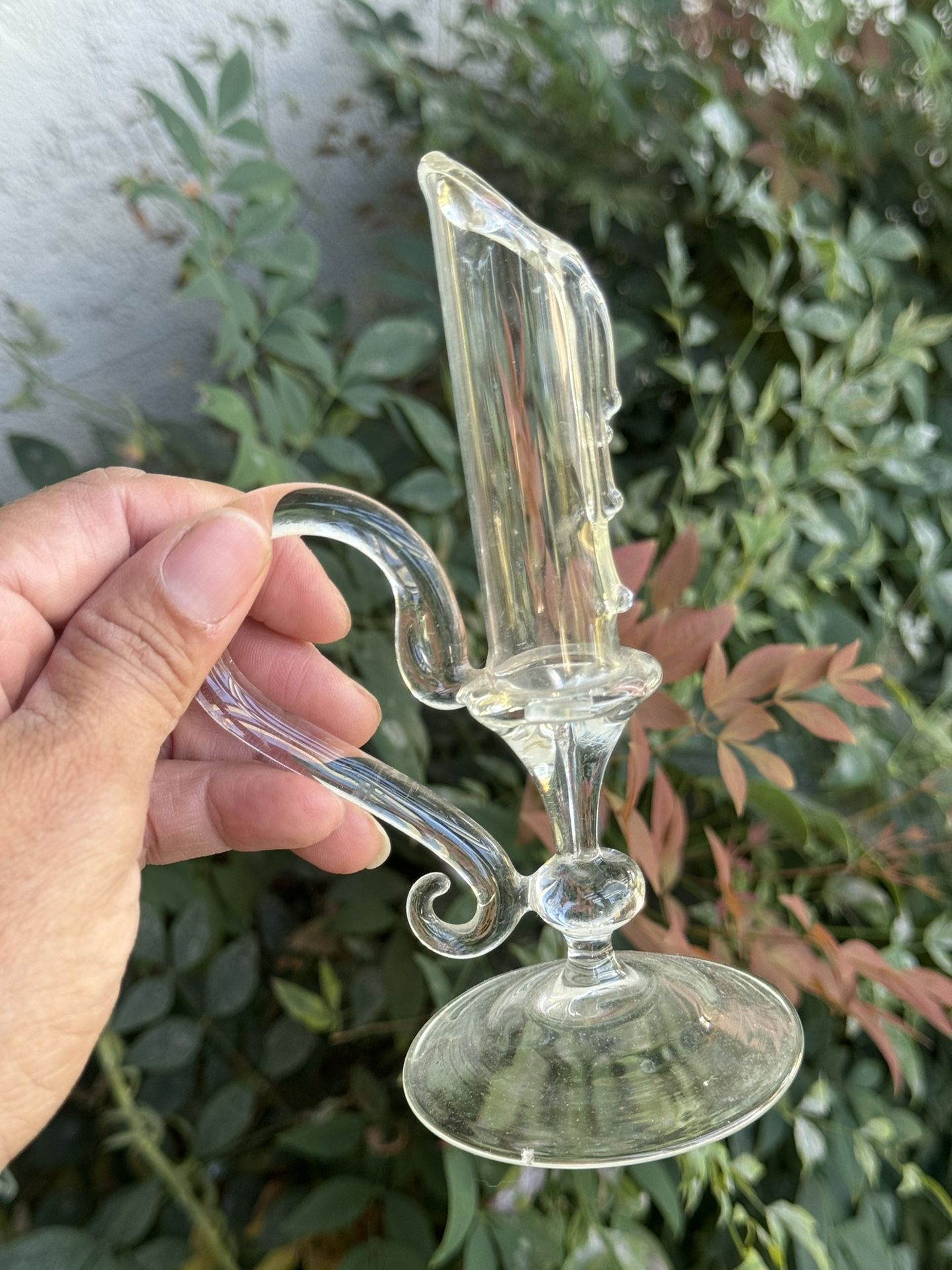 Small Vintage Glass Candle Vase