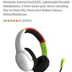 DP AIRLITE Wired Headset, Officially Licensed Nintendo Switch/Lite/OLED, Lightweight Durable Headphones, 3.5mm audio jack, Noise-canceling Flip-to-Mut