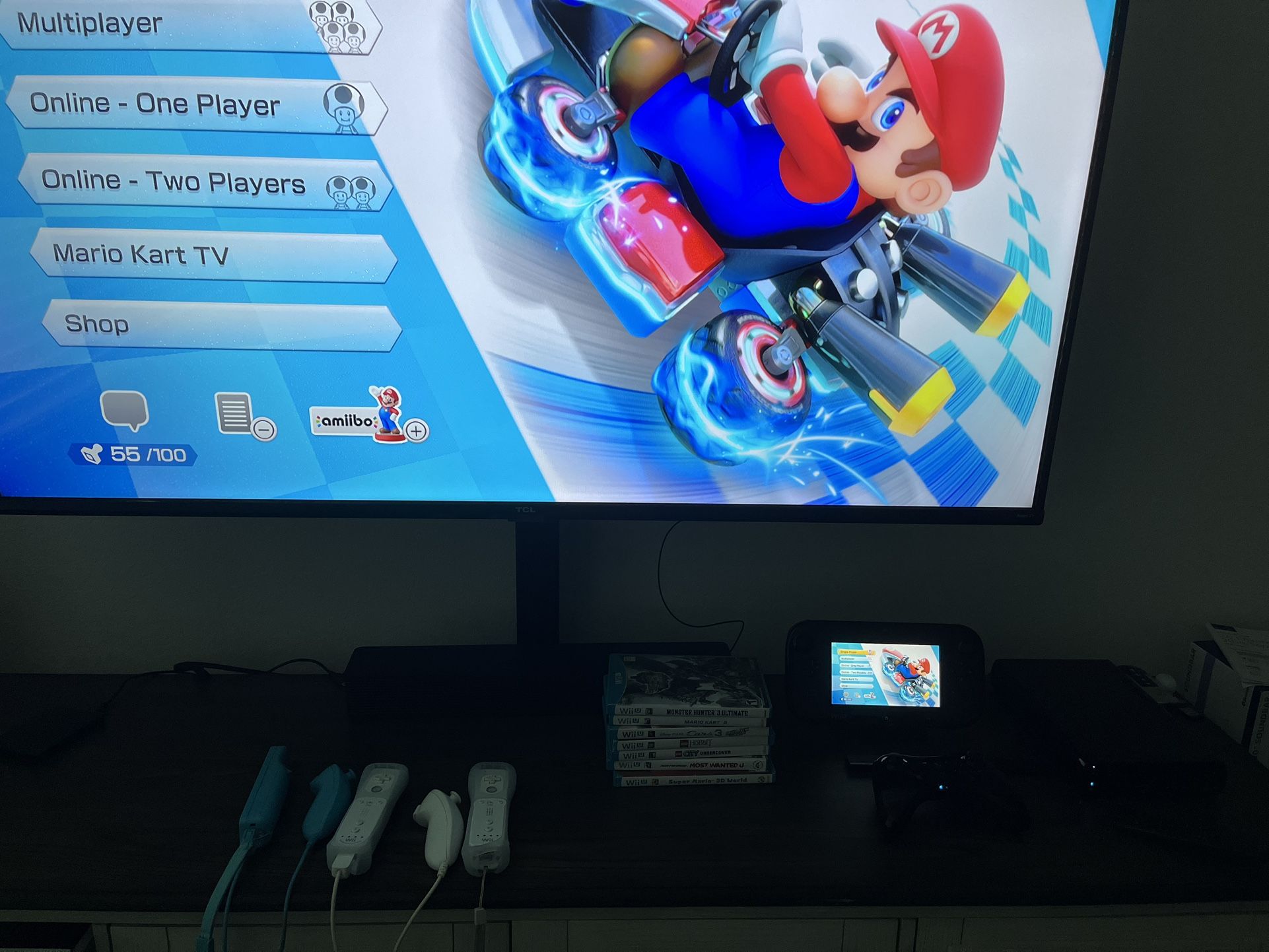 Wii U Game System With 9 Games
