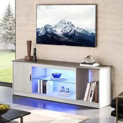 58.3 in. Wash White TV Stand 