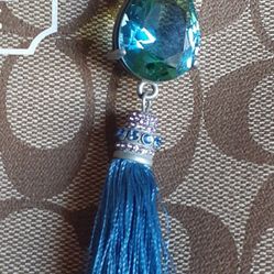 Beautiful in Blue Gem Purse Charm pendant