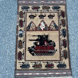 Vintage Afghan War Rug – 2’9” x 4’4”